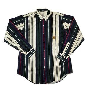 Vintage Polo Ralph Lauren Button Down Shirt Boys XL Mens Small Striped Crest